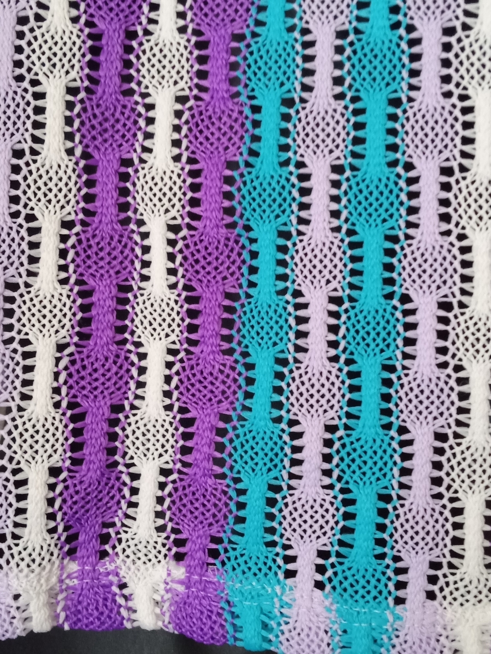 Wild Fable Purple, Teal & White Striped Crochet Two-Piece Coverup Size Small - Picture 5 of 9